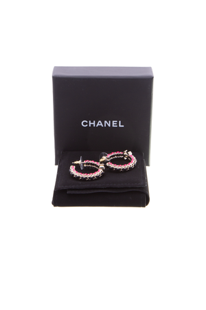 Chanel CC Chain Hoop Earrings
