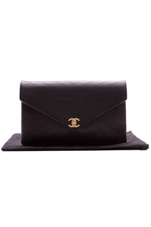 Chanel Chevron Envelope Clutch Couture USA