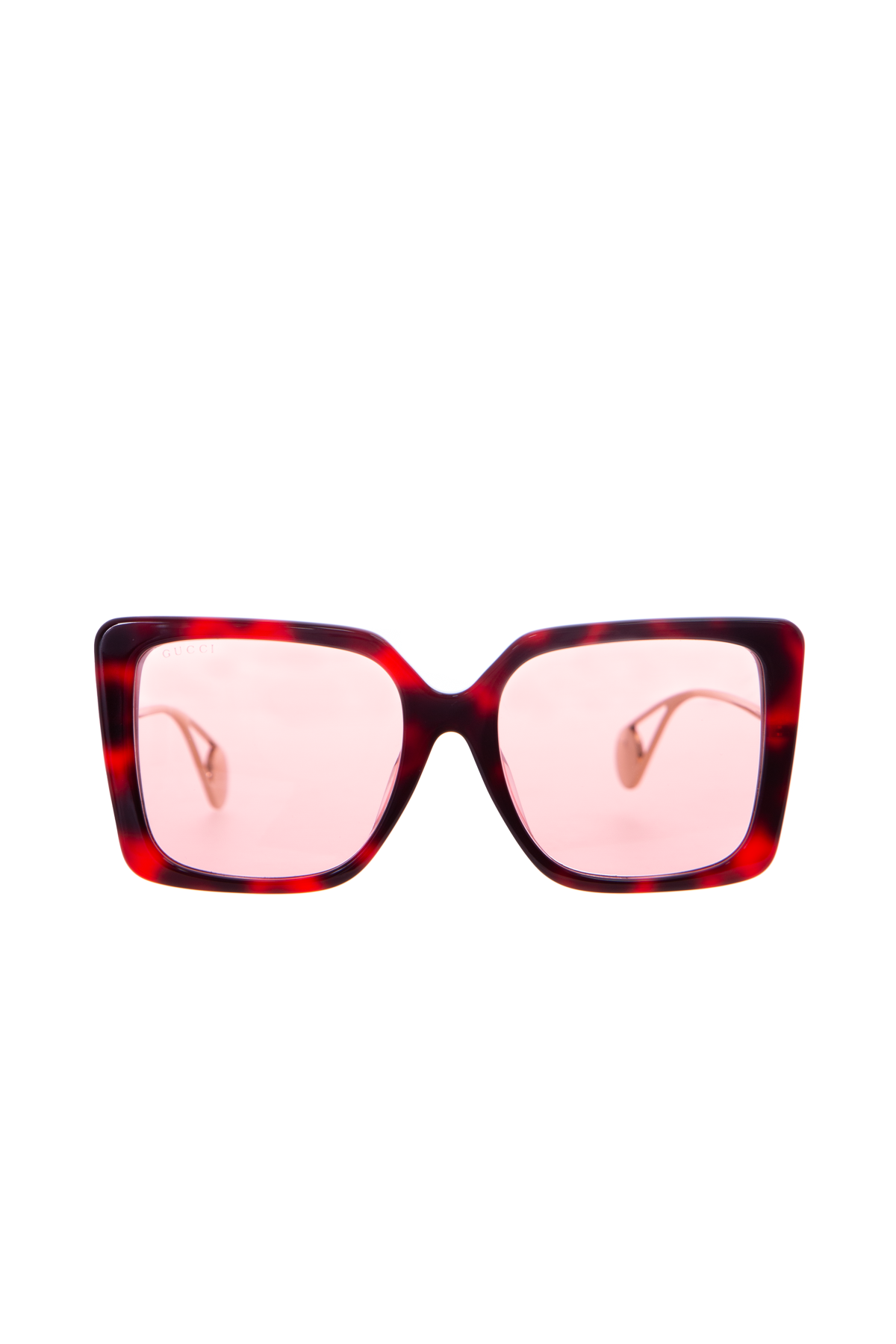 Gucci Red Tortoise Square Sunglasses