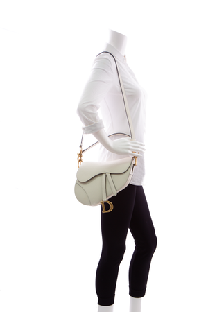 Christian Dior White Saddle Bag