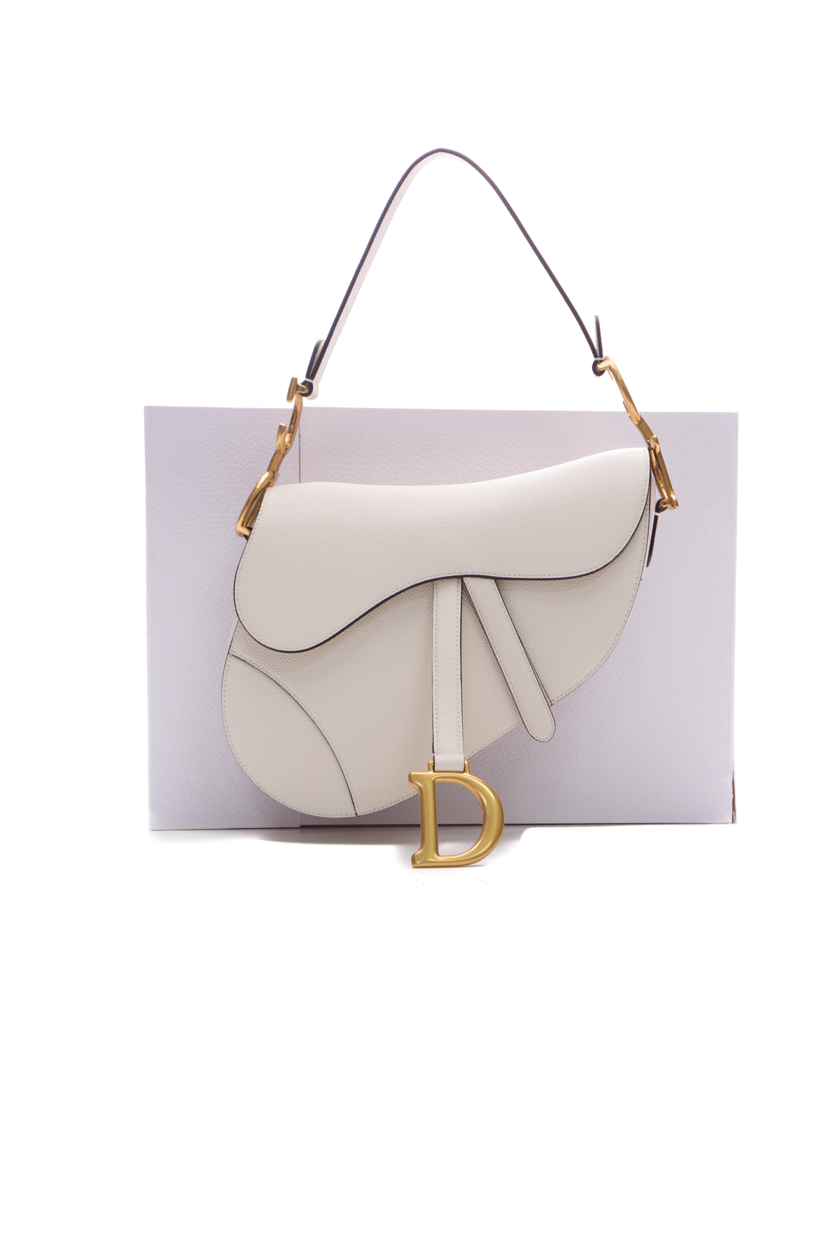 Dior white and gold saddle bag Clearance