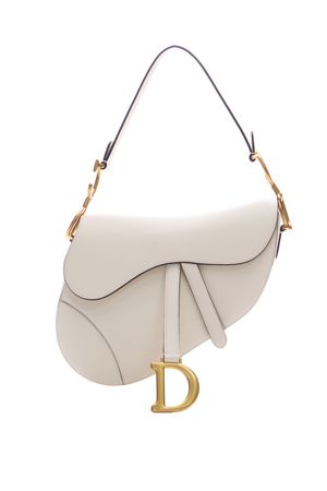 Christian Dior White Saddle Bag