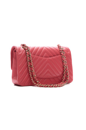 Chevron Medium Double Flap Bag