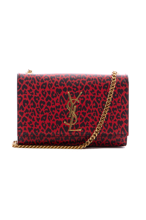 Saint Laurent Red/black Leopard Kate Bag