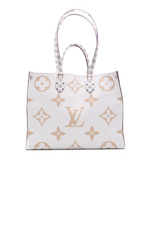 Louis Vuitton Wht/Khak Giant Mono OnTheGo Tote Bag