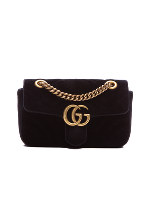 Gucci Black Velvet Marmont Flap Bag