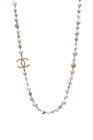 Chanel Marble Bead CC Necklace