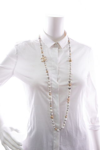 Chanel Marble Bead CC Necklace