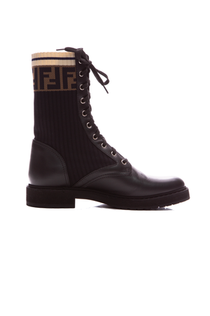 Fendi Black Rockoko Combat Boots  - Size 39