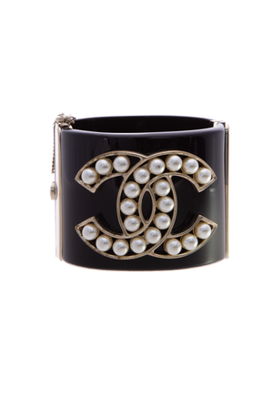  Chanel Pearl CC Cuff Bracelet