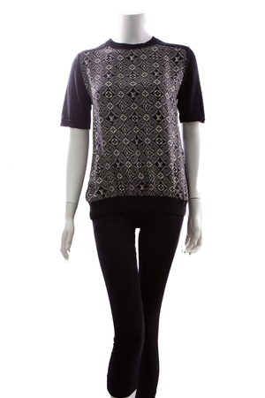 Louis Vuitton Since 1854 Silk Short Sleeve Sweater - Size M