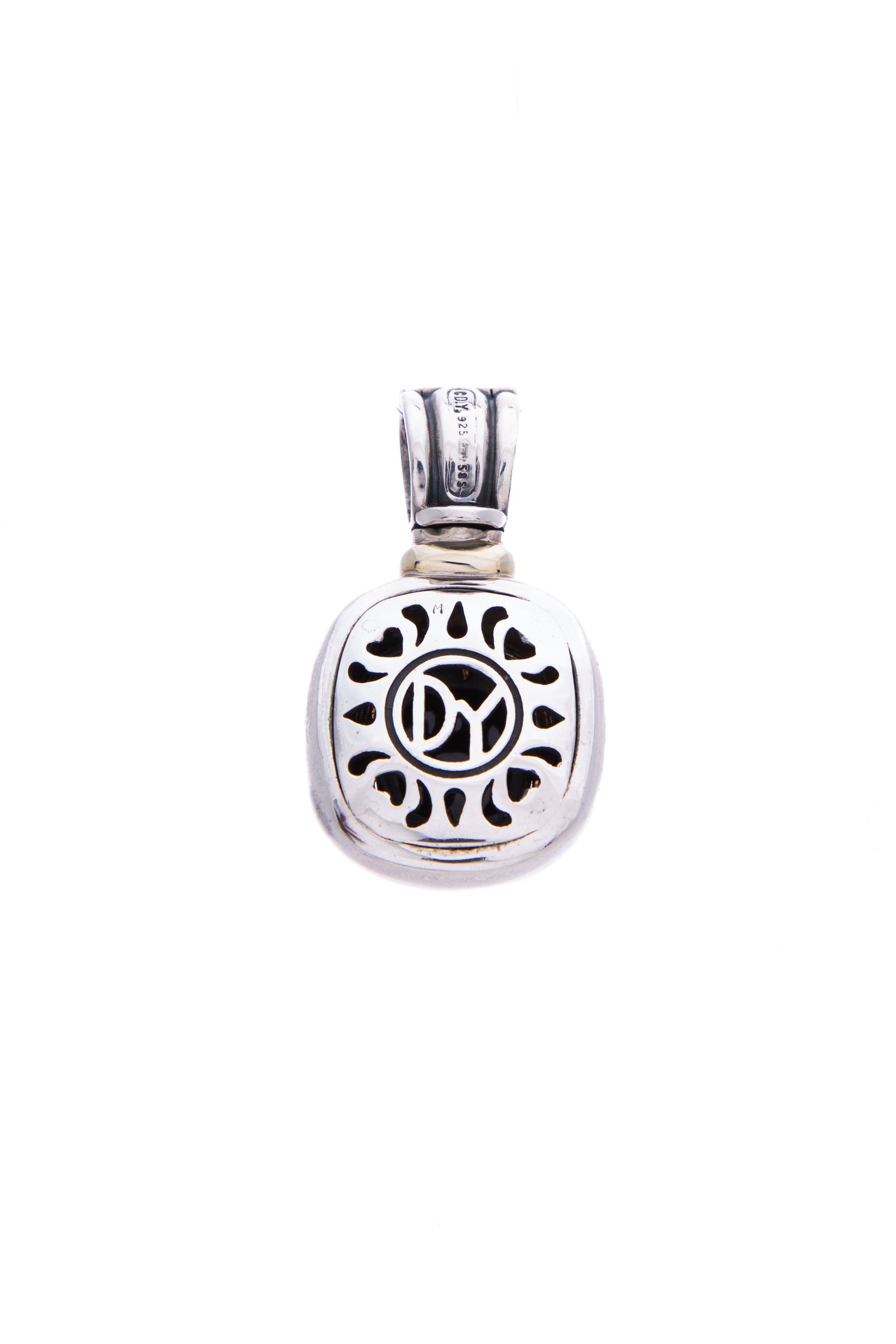 David Yurman Slvr/Gld Onyx Albion Pendant