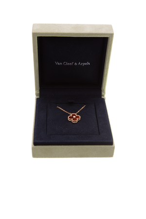 Van Cleef & Arpels Rose Gold Letterwood Alhambra Necklace