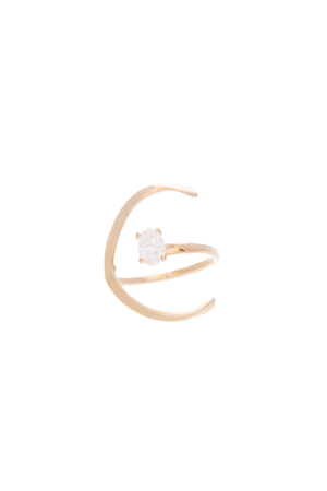Fine Jewelry Half Moon Diamond Ring - Size 7.5