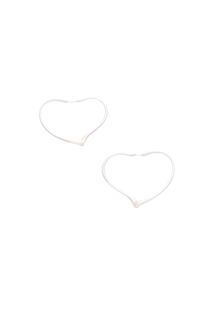 Tiffany & Co. Silver Heart Hoop Earrings
