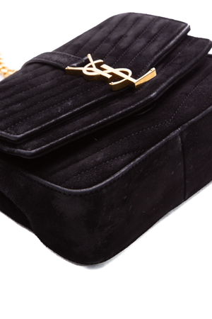 Saint Laurent Black Sulpice Suede Crossbody Bag