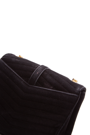 Saint Laurent Black Sulpice Suede Crossbody Bag