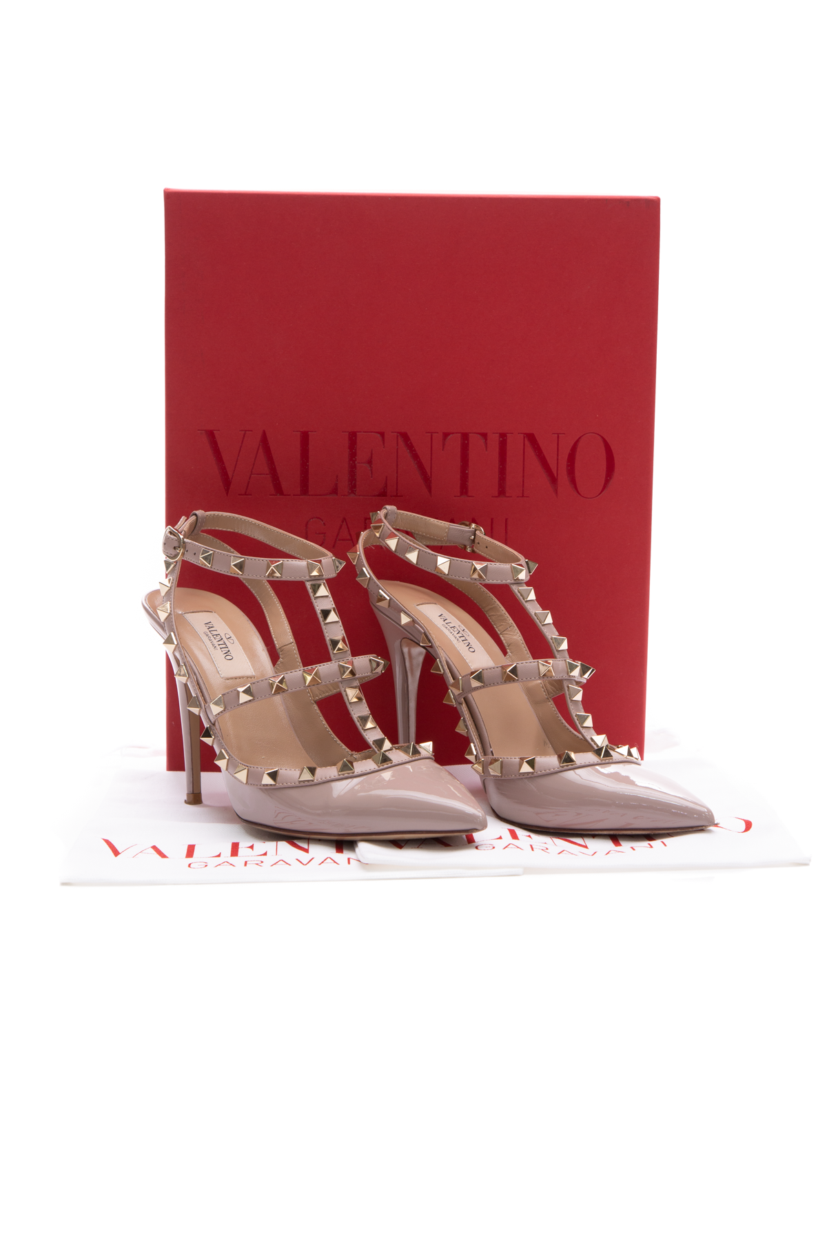  Valentino Poudre Rockstud Caged Pumps