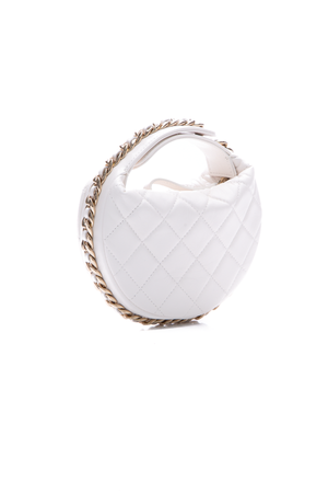 Chanel White Chain Around Pouch