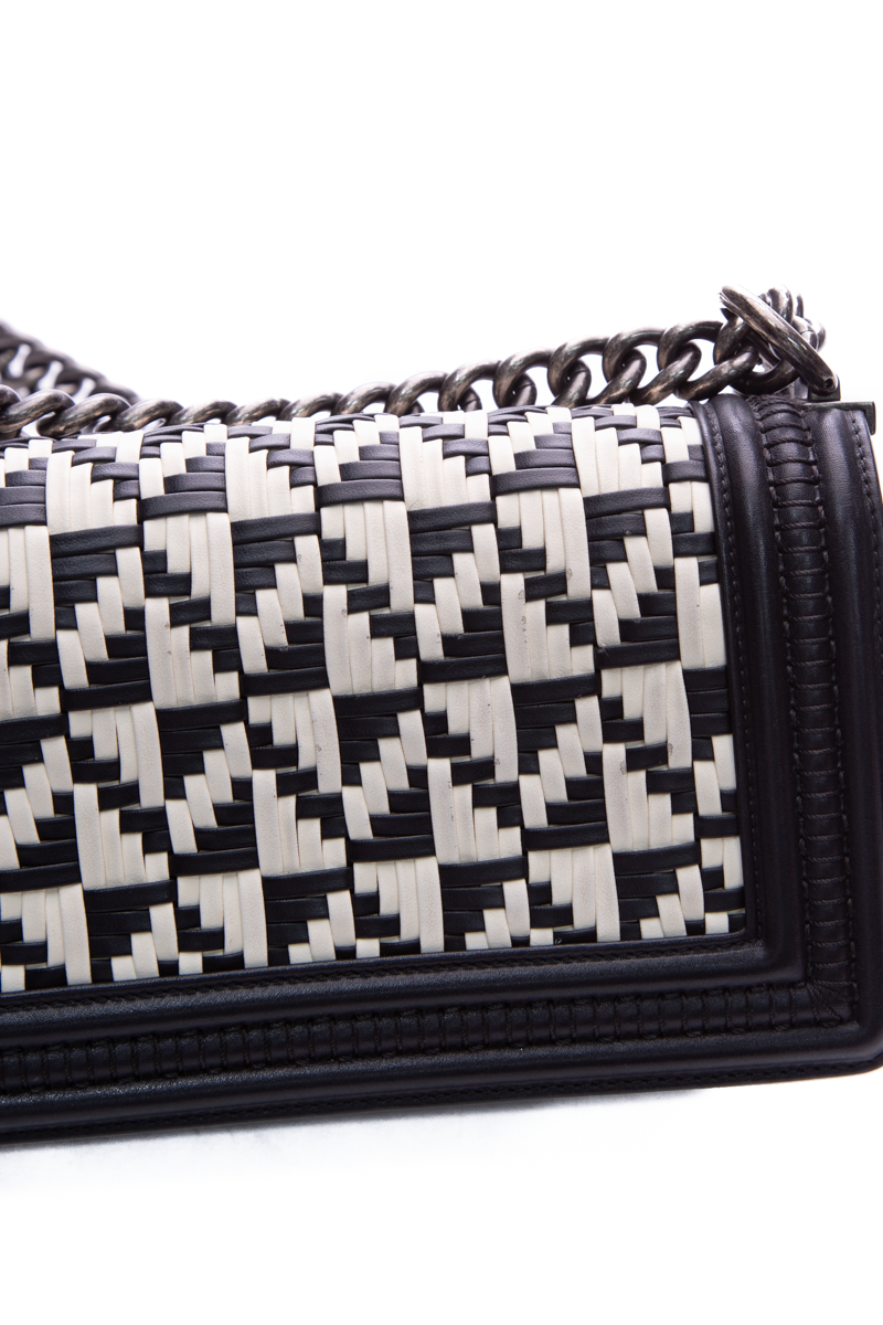 Chanel Blk/Wht Woven Boy Bag