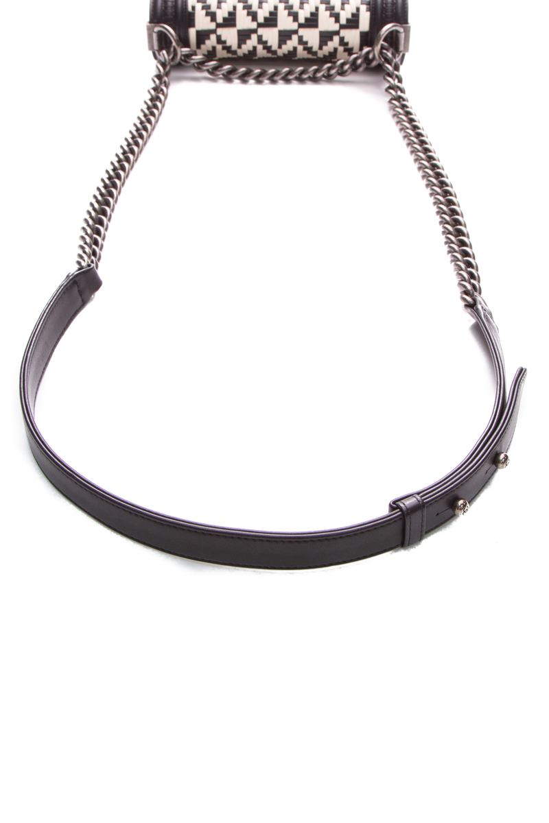 Chanel Blk/Wht Woven Boy Bag