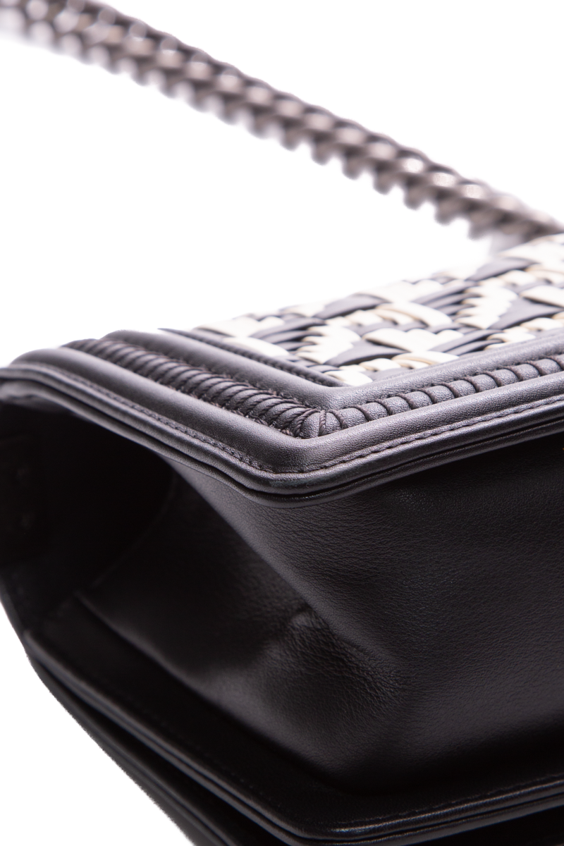 Chanel Blk/Wht Woven Boy Bag
