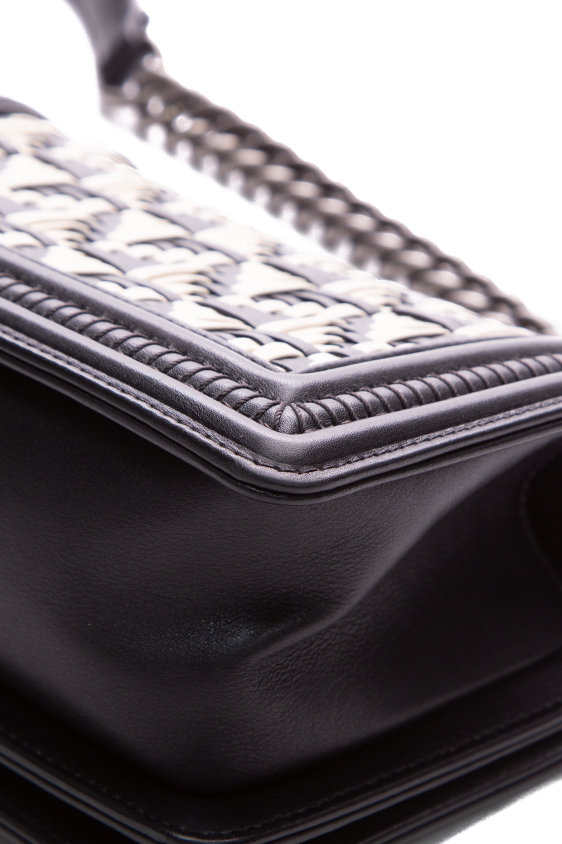 Chanel Blk/Wht Woven Boy Bag