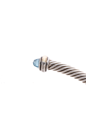 David Yurman Slvr/Gld Topaz Cable Bracelet