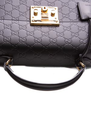 Gucci Black Guccissima Top Handle Bag