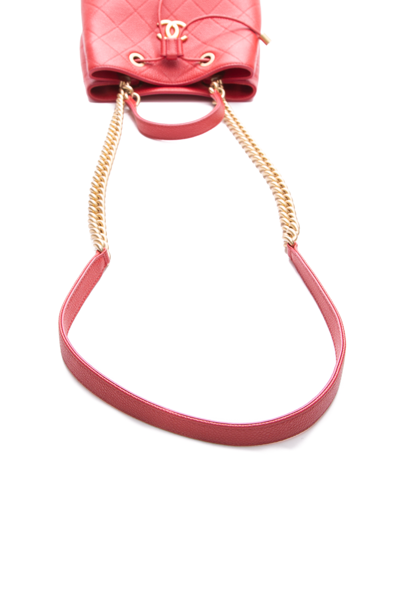 Chanel Red Caviar Bucket Bag