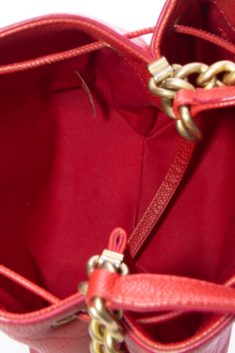 Chanel Red Caviar Bucket Bag