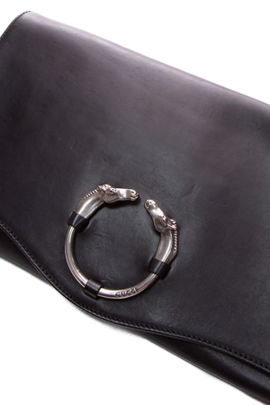 Gucci Black Horse Ring Clutch