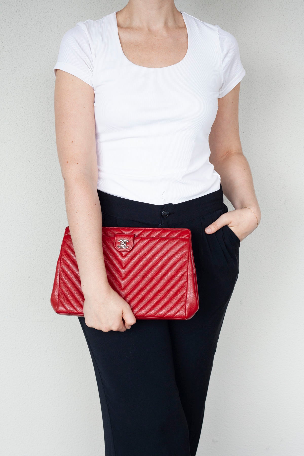 Chevron CC Pouch Clutch Bag