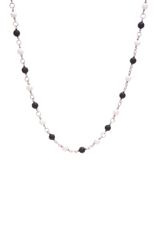 David Yurman Silver Onyx/Pearl Bijoux Necklace