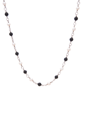 David Yurman Silver Onyx/Pearl Bijoux Necklace