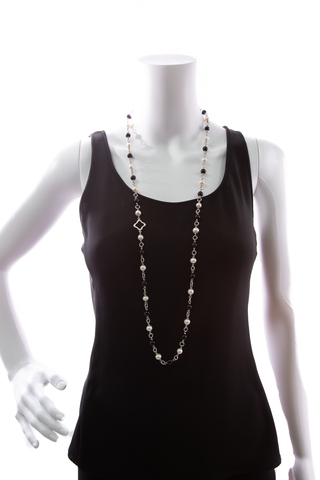 David Yurman Silver Onyx/Pearl Bijoux Necklace