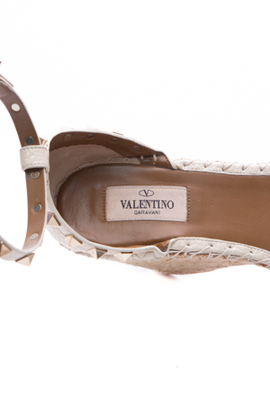 Valentino Rockstud Espadrille Wedge - Size 37
