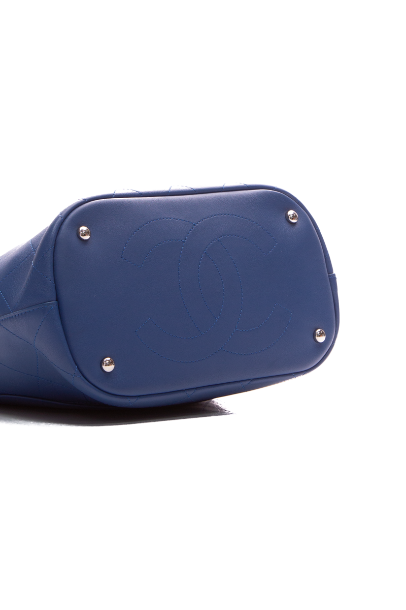 Chanel Blue CC Top Handle Bucket Bag
