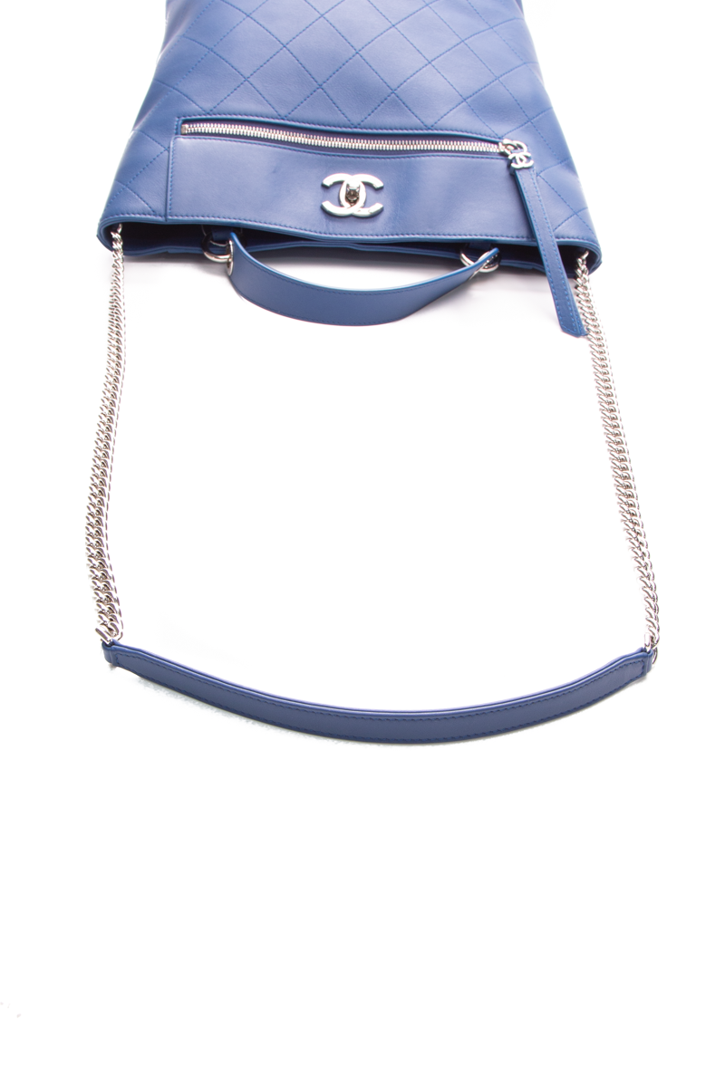 Chanel Blue CC Top Handle Bucket Bag