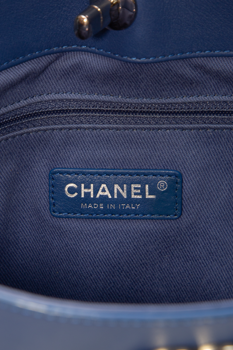 Chanel Blue CC Top Handle Bucket Bag
