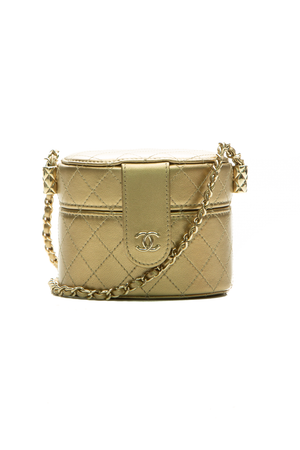 Chanel Gold Round Vanity Case