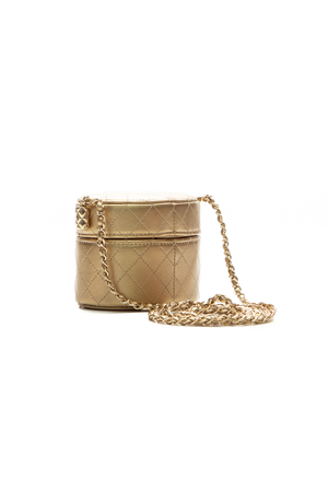 Round Vanity Clutch with Chain