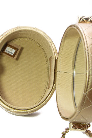 Chanel Gold Round Vanity Case