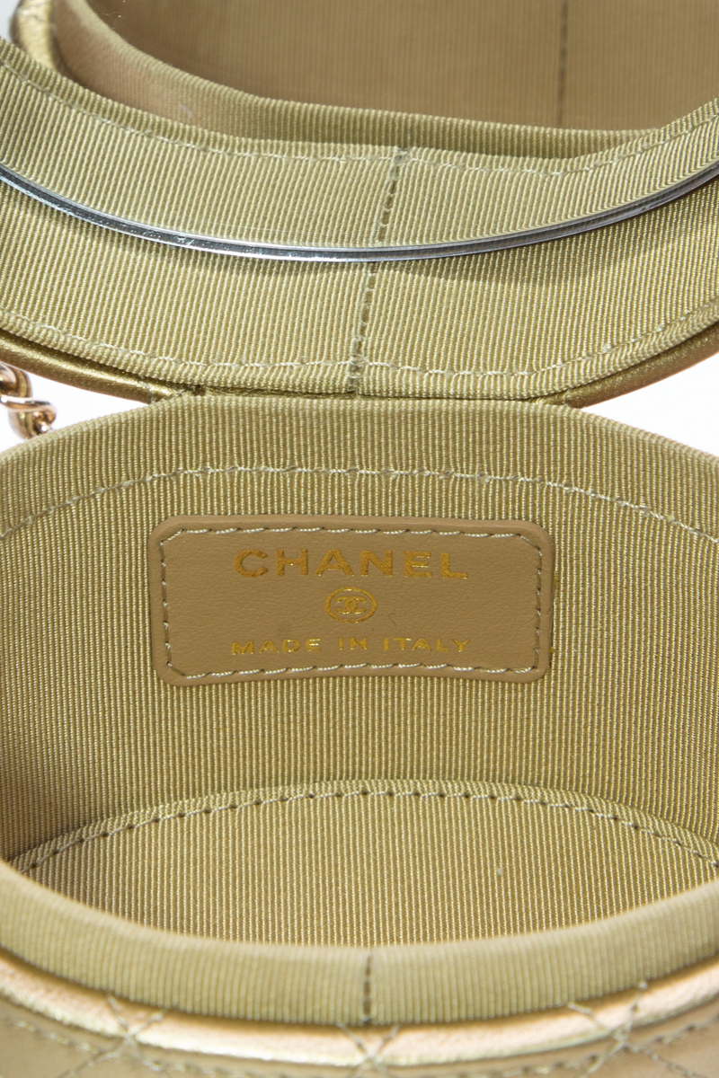 Chanel Gold Round Vanity Case