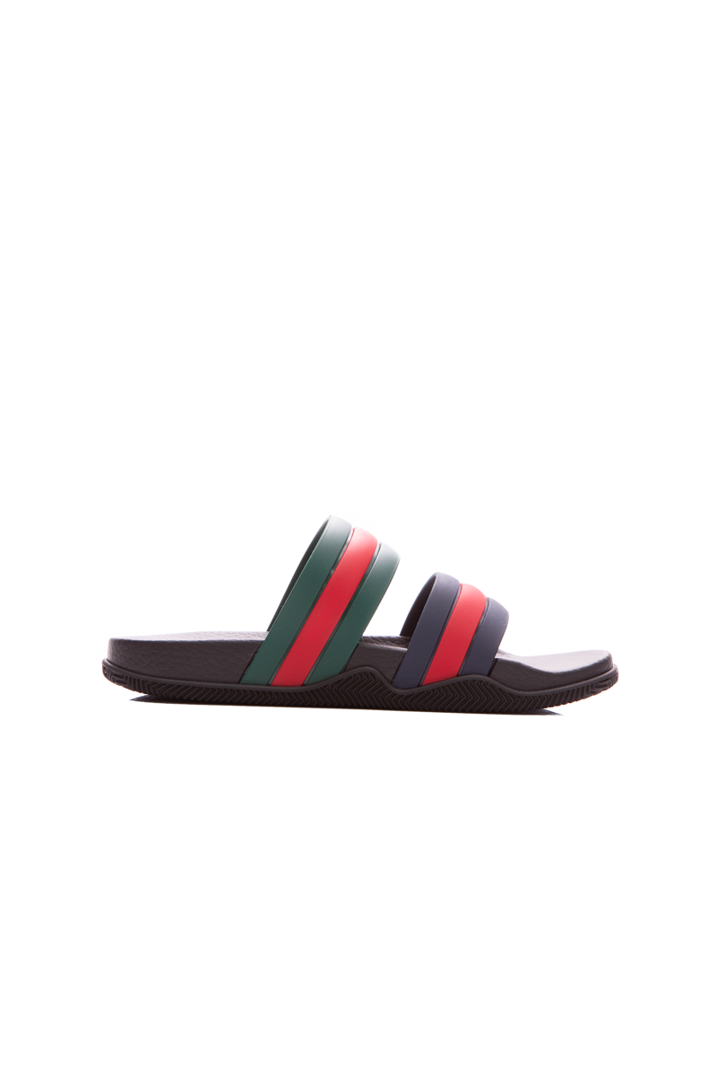 Gucci Men s Rubber Web Slide Sandals Size US 7.5 Couture USA