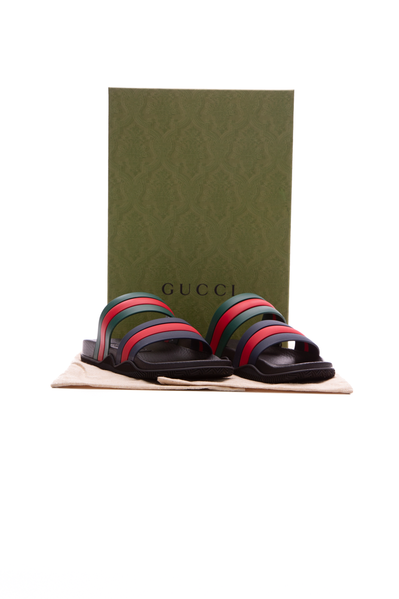 Gucci rubber slides men cheap
