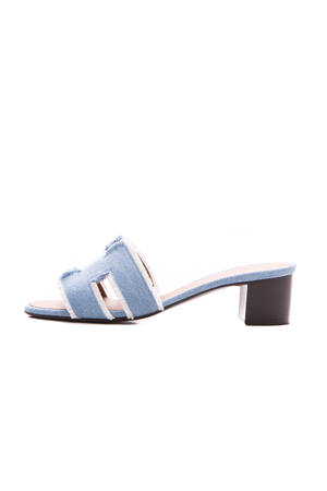 Hermes BleuClai Denim Oasis Sandals -Size 35