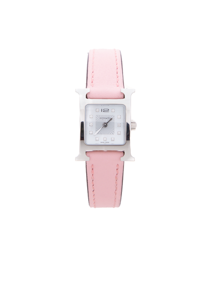 Hermes Sakura Diamond Heure H Mini Watch - Couture USA