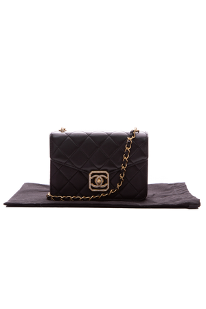  Chanel Black Crystal CC Flap Bag