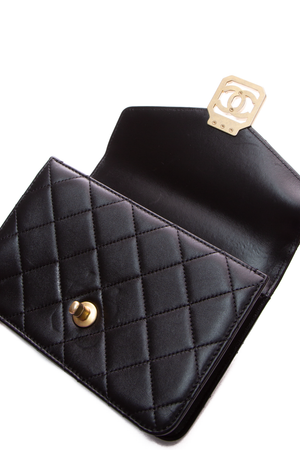  Chanel Black Crystal CC Flap Bag